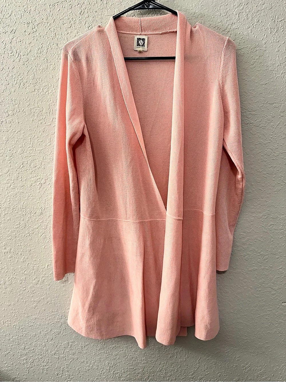 Anne Klein Open Front Pink Cardigan Like New